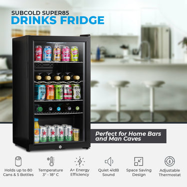 Subcold Super 85 LED Beer Fridge - Black | Refurbished